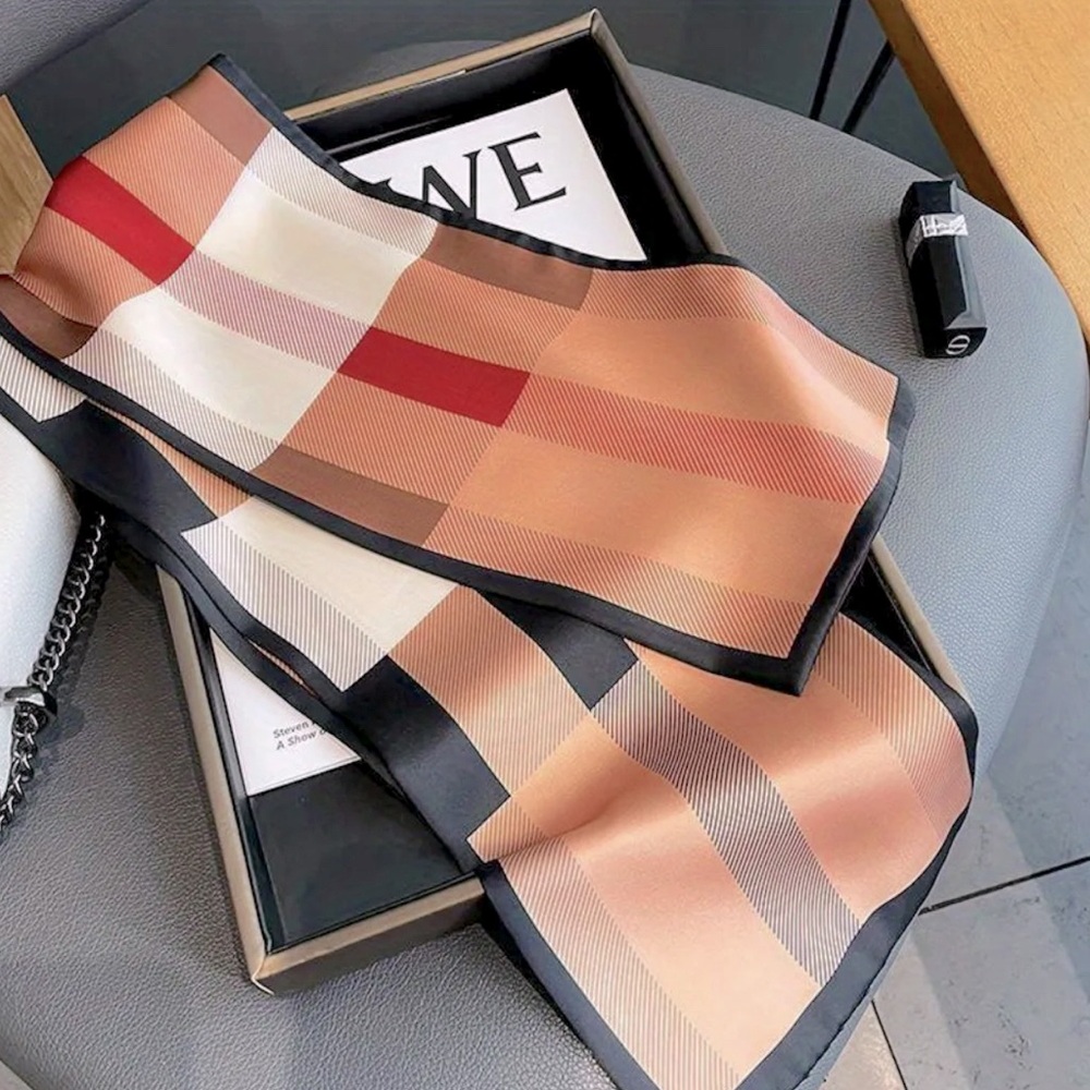 Designer Inspired Plaid 100% Polyester Woven Plaid Scarf Women - GORGEOUS NWT